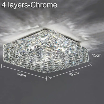 Modern geometric clear crystal ceiling lamp for living room