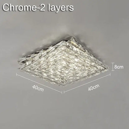Modern geometric clear crystal ceiling lamp for living room