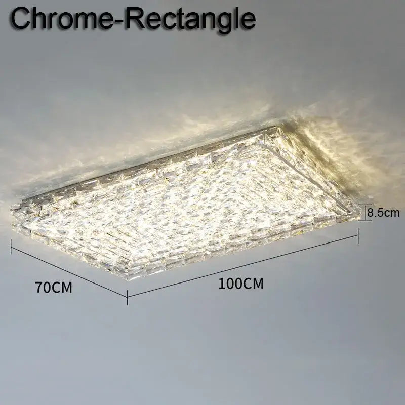 Modern geometric clear crystal ceiling lamp for living room