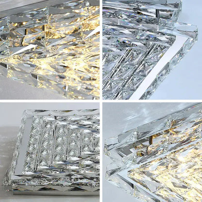 Modern geometric clear crystal ceiling lamp for living room