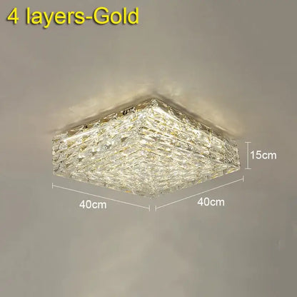Modern geometric clear crystal ceiling lamp for living room