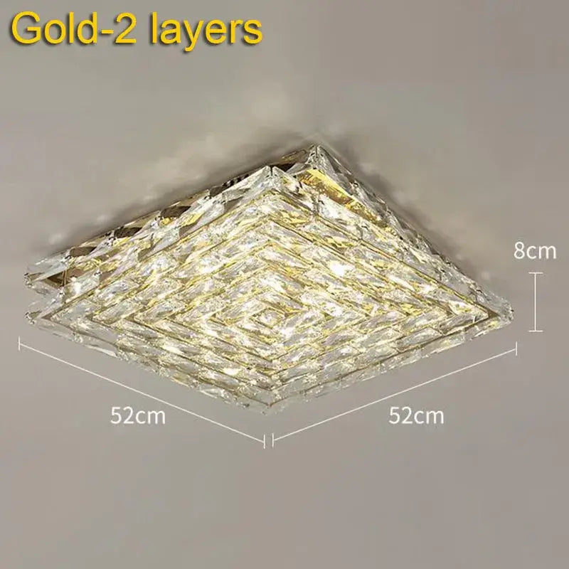 Modern geometric clear crystal ceiling lamp for living room