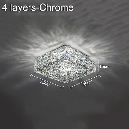 Modern geometric clear crystal ceiling lamp for living room