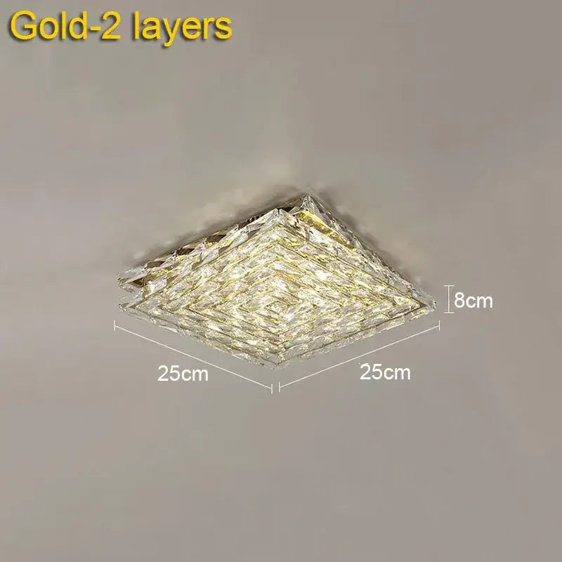 Modern geometric clear crystal ceiling lamp for living room