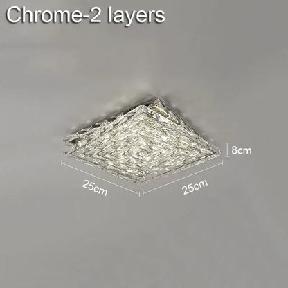 Modern geometric clear crystal ceiling lamp for living room