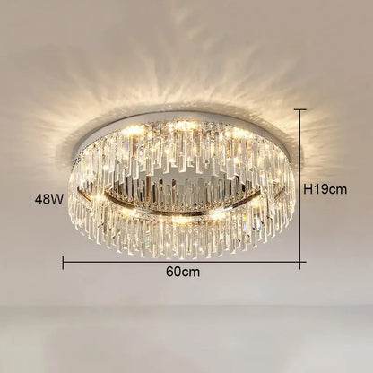 Modern chrome crystal ceiling lamp for living room luxury led lighting