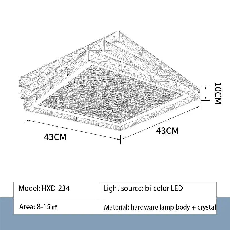Modern chrome crystal ceiling lamp for bedroom with frosted glass