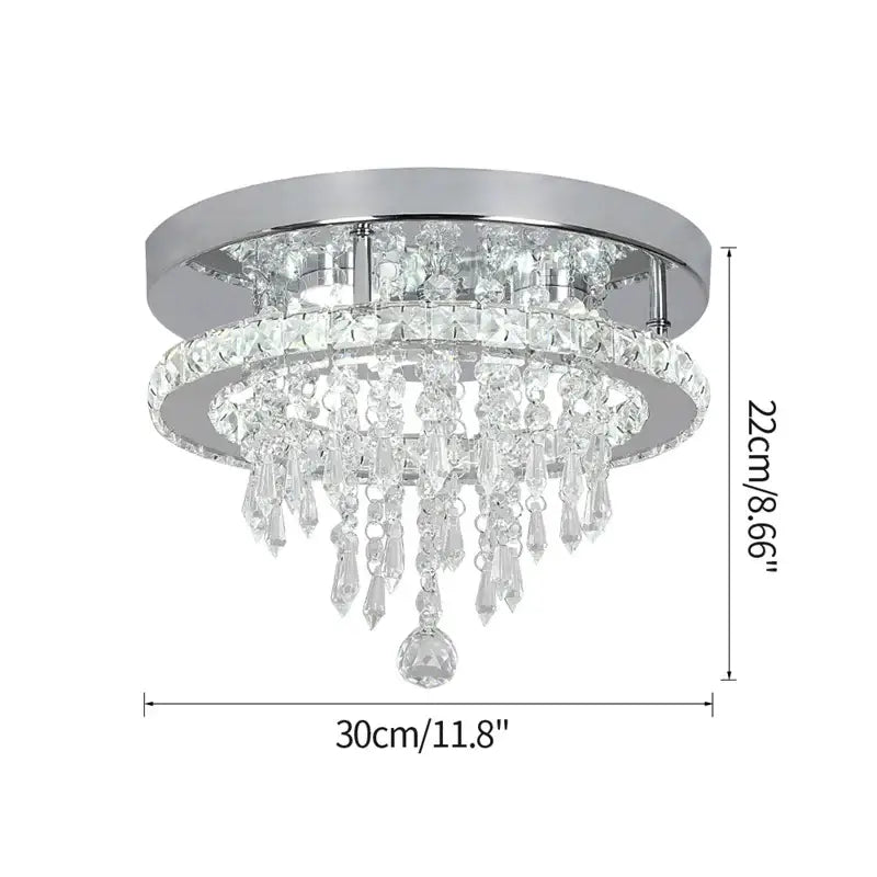 Modern chrome crystal ceiling lamp smart led – living room chandelier