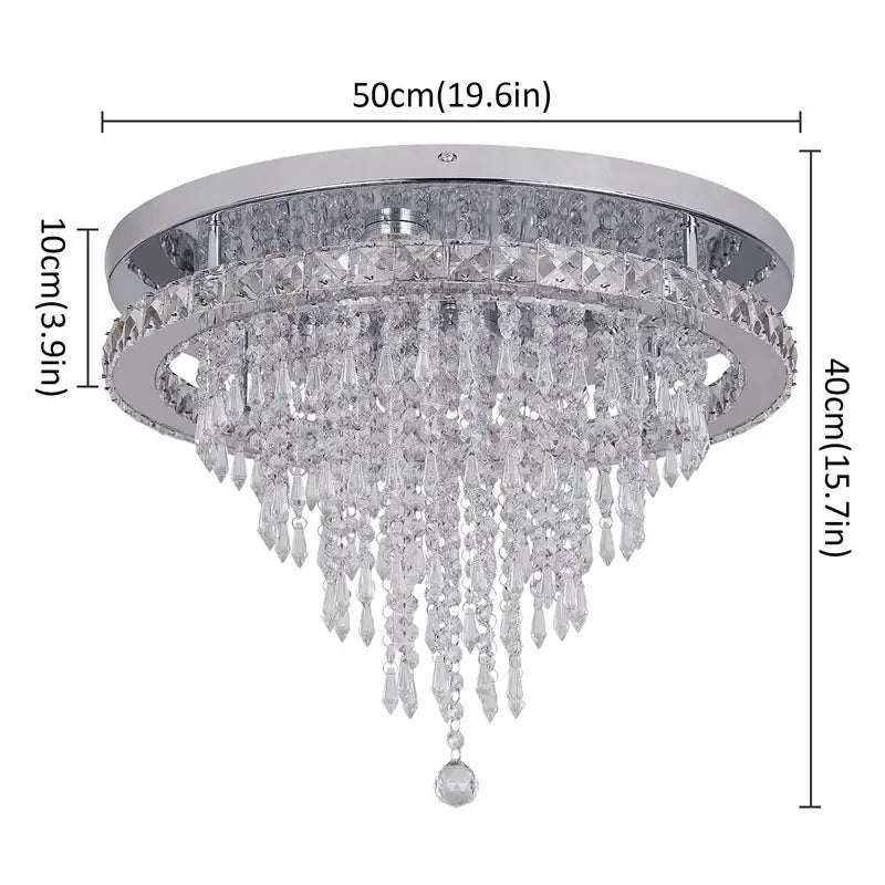 Modern chrome crystal ceiling lamp smart led – living room chandelier