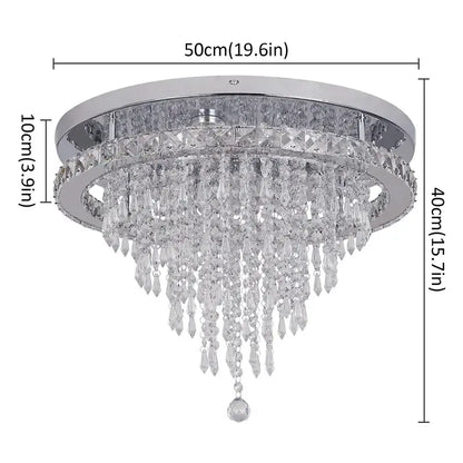 Modern chrome crystal ceiling lamp smart led – living room chandelier