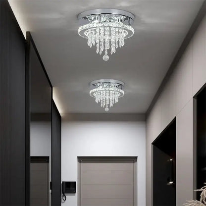 Modern chrome crystal ceiling lamp smart led – living room chandelier
