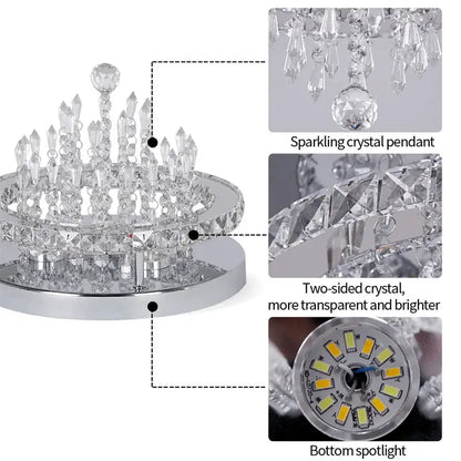 Modern chrome crystal ceiling lamp smart led – living room chandelier
