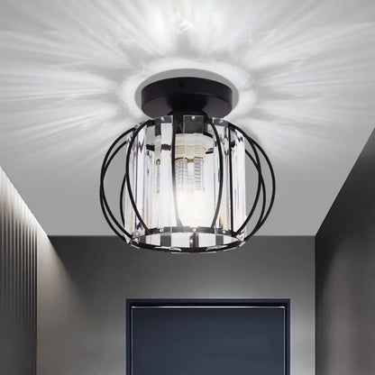 Modern gold & black crystal ceiling light fixture bedroom chandelier