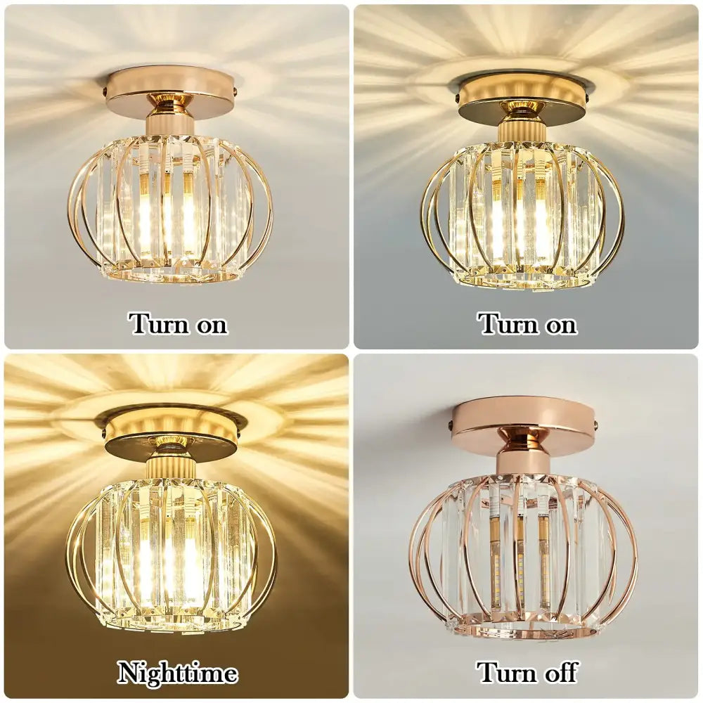 Modern gold & black crystal ceiling light fixture bedroom chandelier