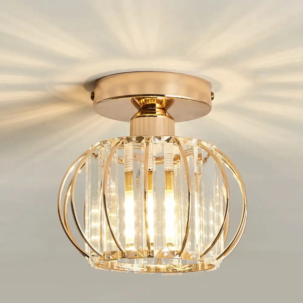 Modern gold & black crystal ceiling light fixture bedroom chandelier