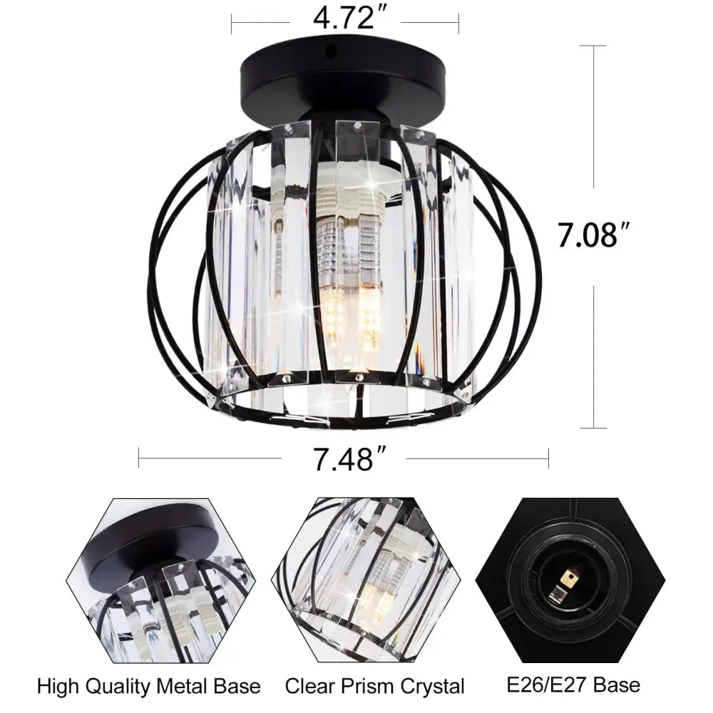 Modern gold & black crystal ceiling light fixture bedroom chandelier