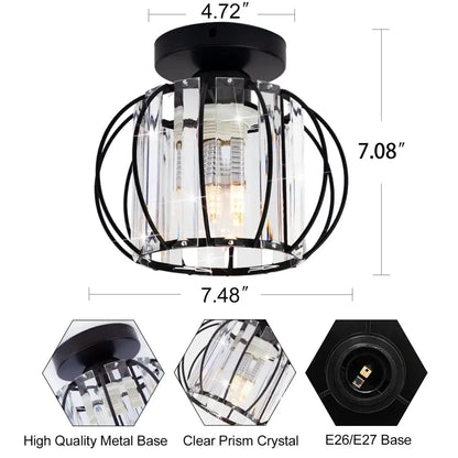 Modern gold & black crystal ceiling light fixture bedroom chandelier
