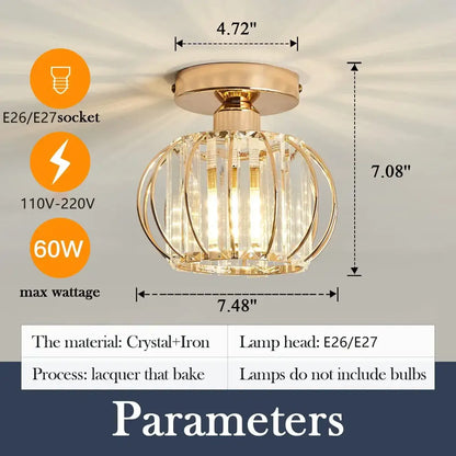 Modern gold & black crystal ceiling light fixture bedroom chandelier