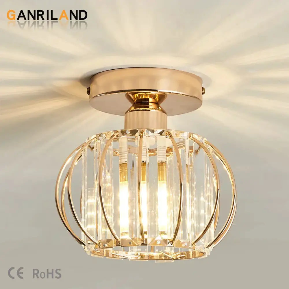 Modern gold & black crystal ceiling light fixture bedroom chandelier