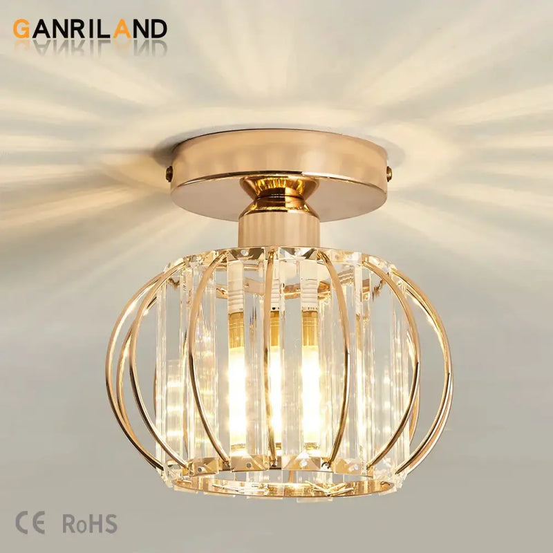 Modern gold & black crystal ceiling light fixture bedroom chandelier