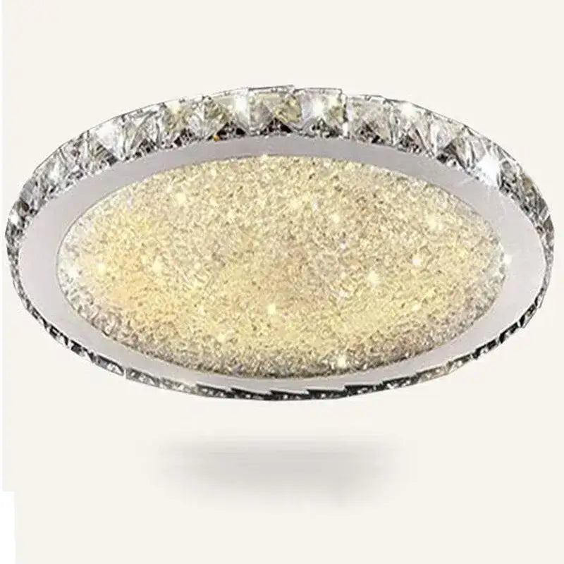 Modern crystal ceiling light for bedroom with frosted glass center