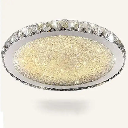 Modern crystal ceiling light for bedroom with frosted glass center