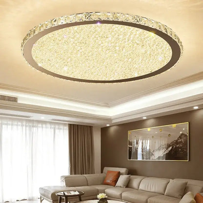 Modern crystal ceiling light for bedroom with frosted glass center