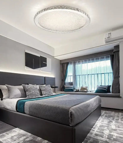 Modern crystal ceiling light for bedroom with frosted glass center