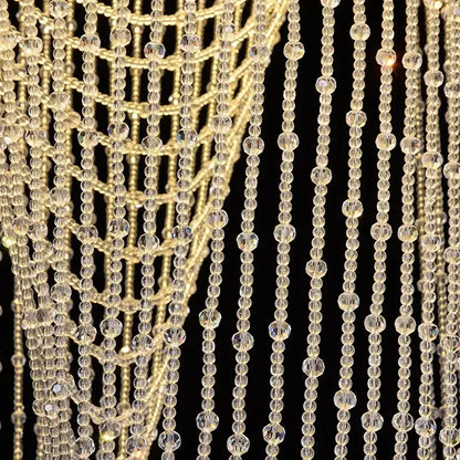 Elegant cascading crystal ceiling light for stairs and living room