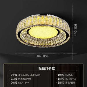 Modern luxury chrome crystal ceiling light for living room