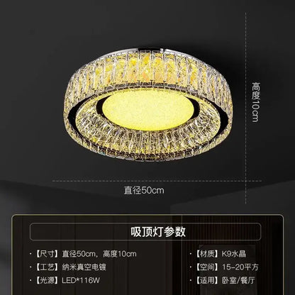 Modern luxury chrome crystal ceiling light for living room