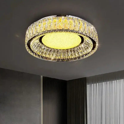 Modern luxury chrome crystal ceiling light for living room