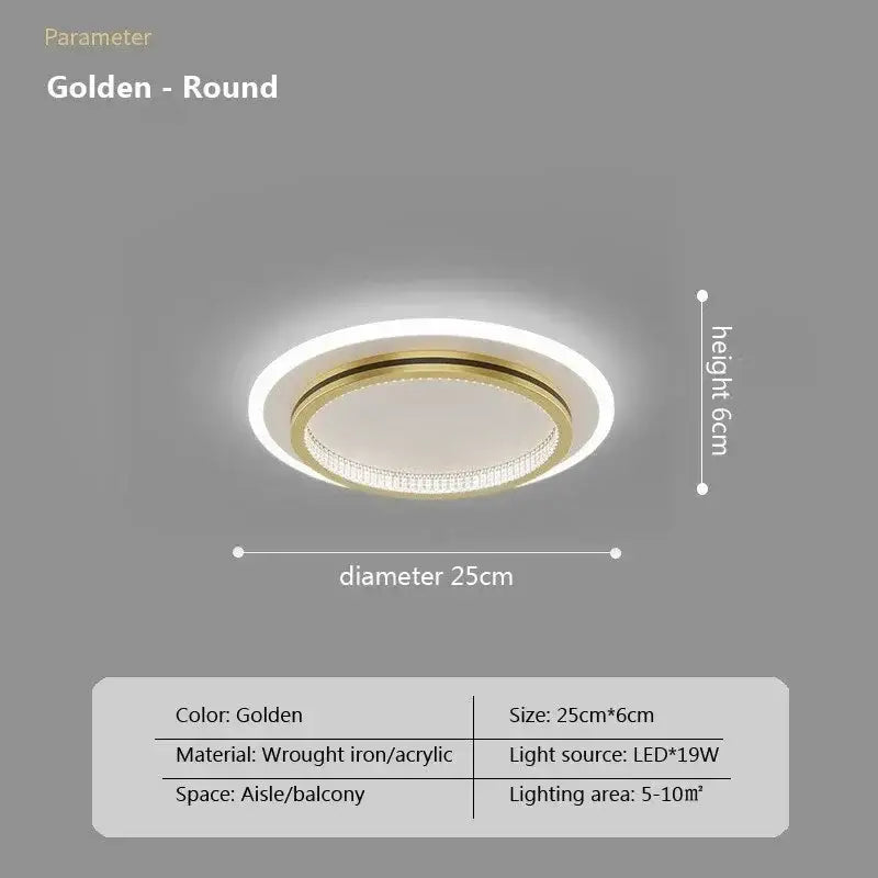 Modern circular led crystal ceiling lights for home entrance