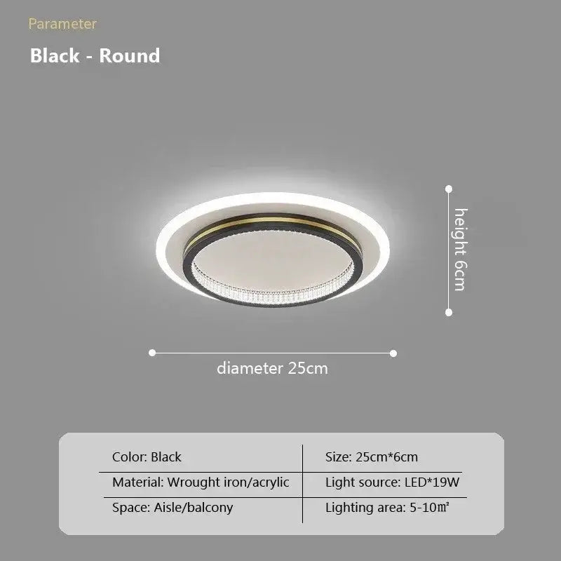 Modern circular led crystal ceiling lights for home entrance