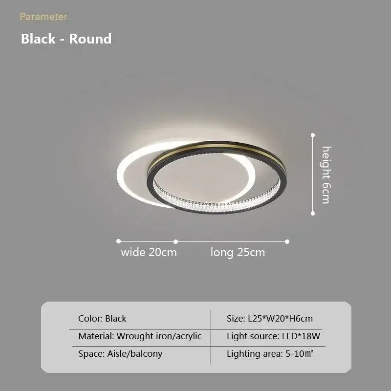 Modern circular led crystal ceiling lights for home entrance