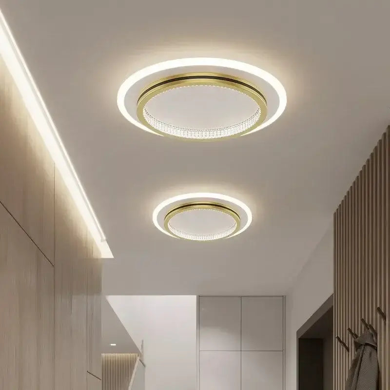 Modern circular led crystal ceiling lights for home entrance