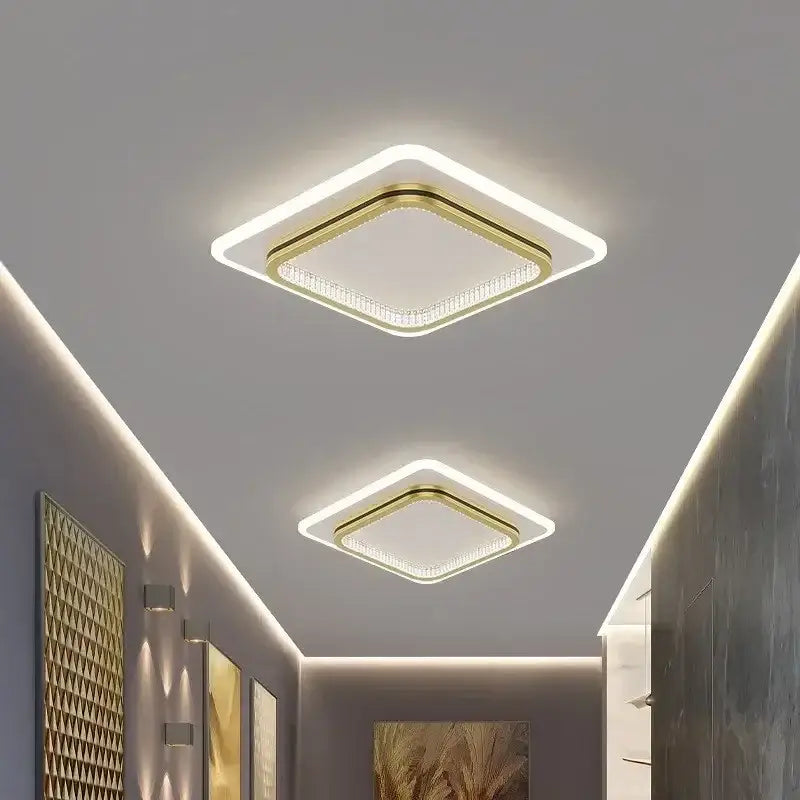 Modern circular led crystal ceiling lights for home entrance