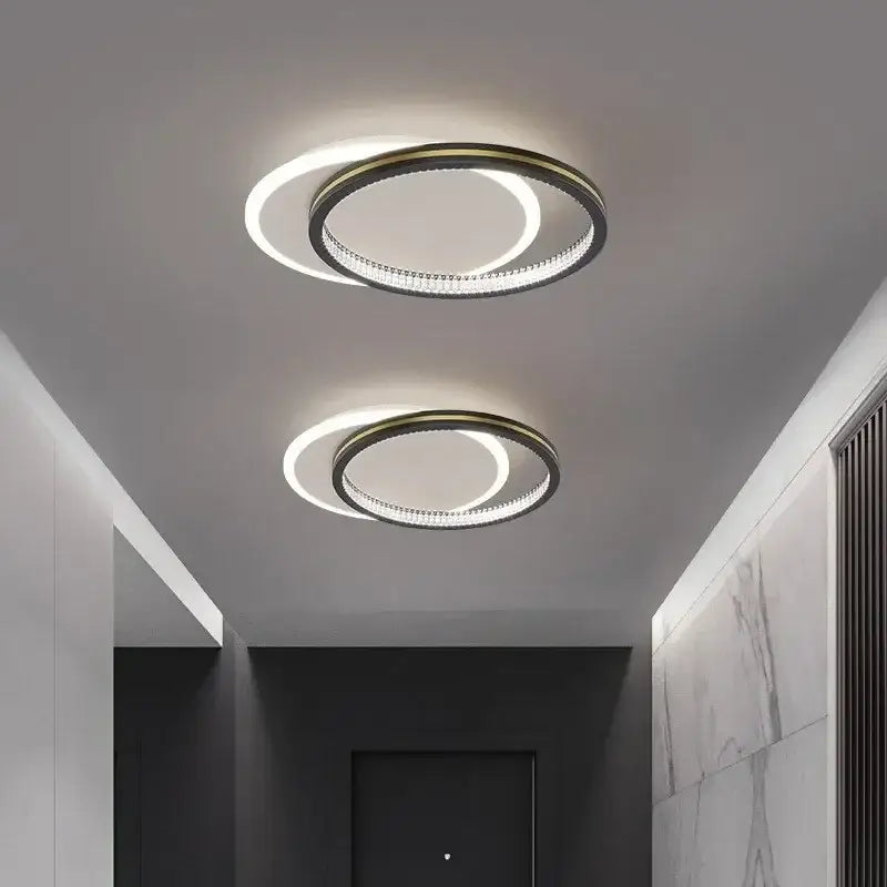 Modern circular led crystal ceiling lights for home entrance