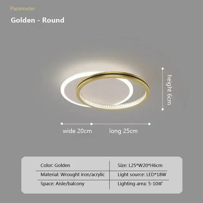 Modern circular led crystal ceiling lights for home entrance