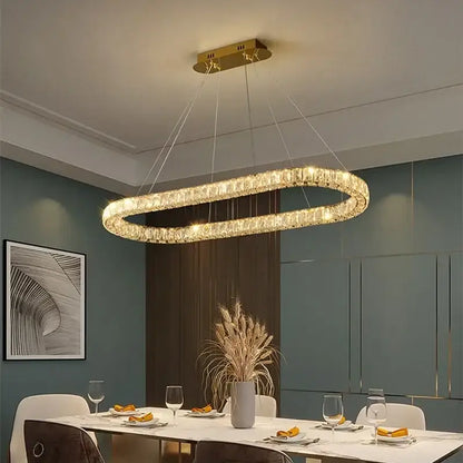 Modern golden spiral crystal ceiling lights living room