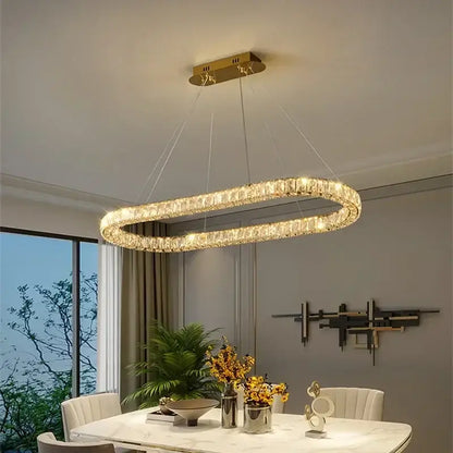 Modern golden spiral crystal ceiling lights living room