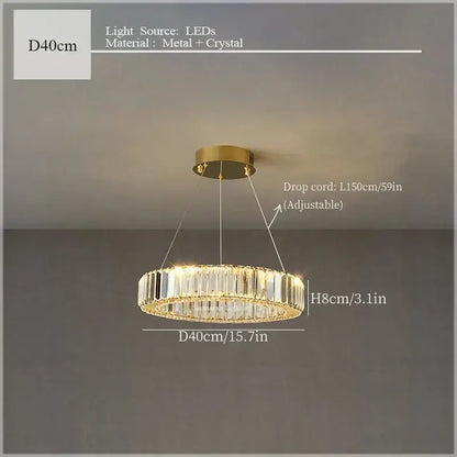 Modern crystal ceiling pendant – dining room double ring chandelier