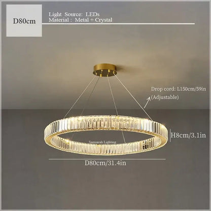 Modern crystal ceiling pendant – dining room double ring chandelier