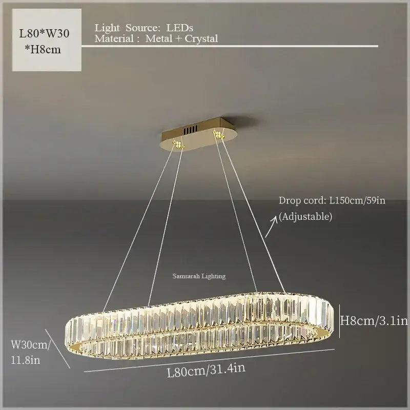 Modern crystal ceiling pendant – dining room double ring chandelier