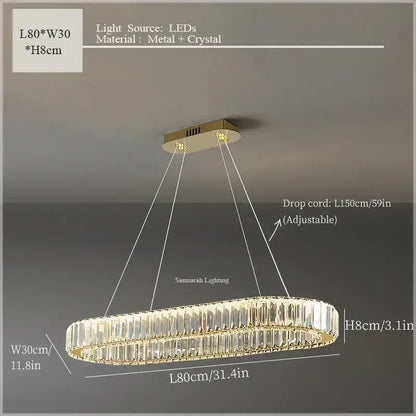 Modern crystal ceiling pendant – dining room double ring chandelier