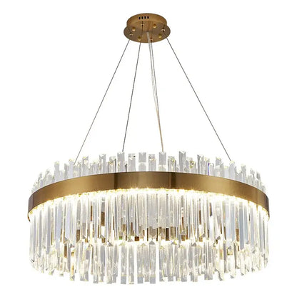 Modern gold crystal ceiling pendant light dining room chandelier