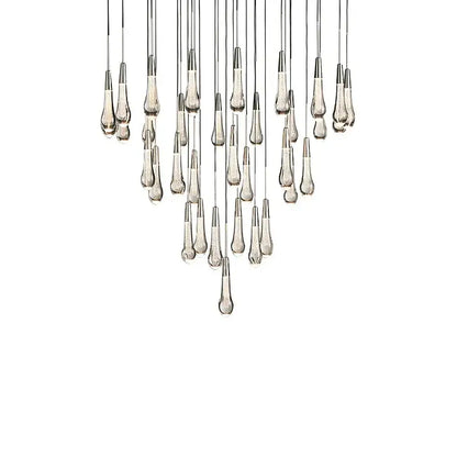 Modern crystal teardrop pendant lights for dining room