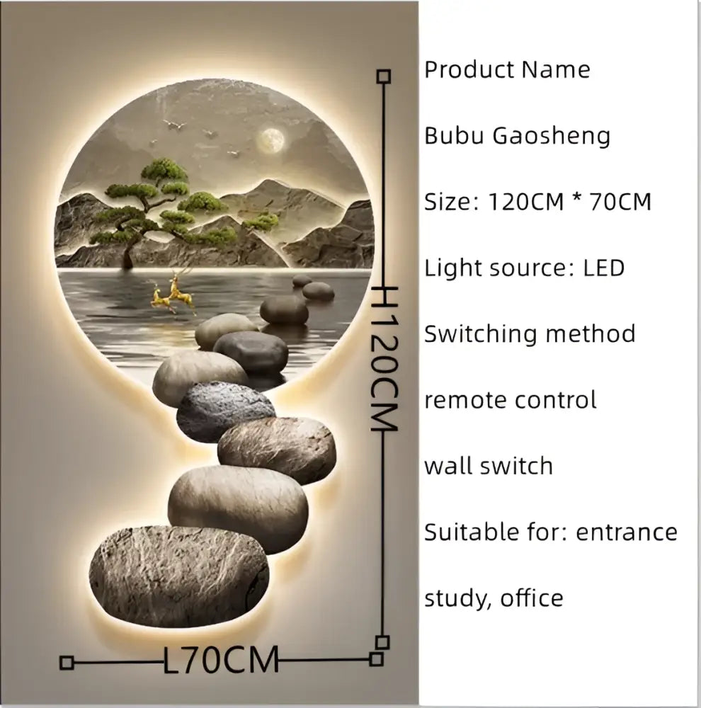 Modern ceramic led wall lamp moonlight landscape living room decor