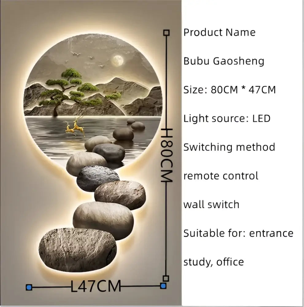 Modern ceramic led wall lamp moonlight landscape living room decor