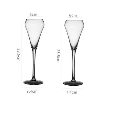 Elegant hand blown crystal champagne flutes dining room glassware